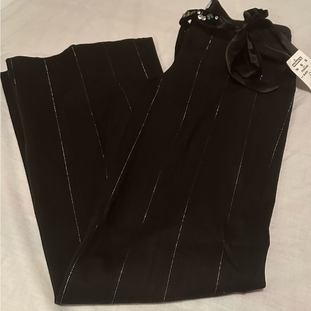 Trinni 3 Pink Hearts Flare Leg Dress Pants w/ Sequins Size 5